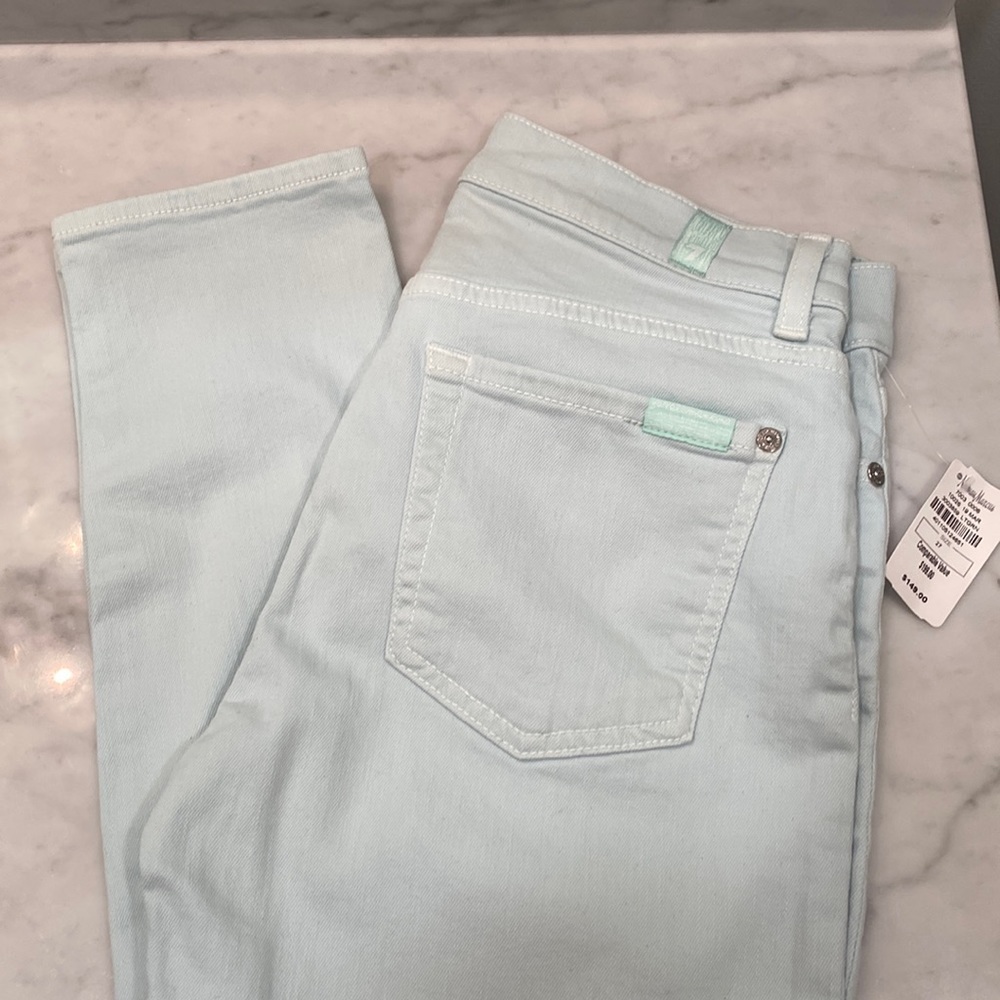 NWT 7 for all Mankind Mint Green Ankle Gwenevere